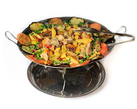Садж с мясом и овощами